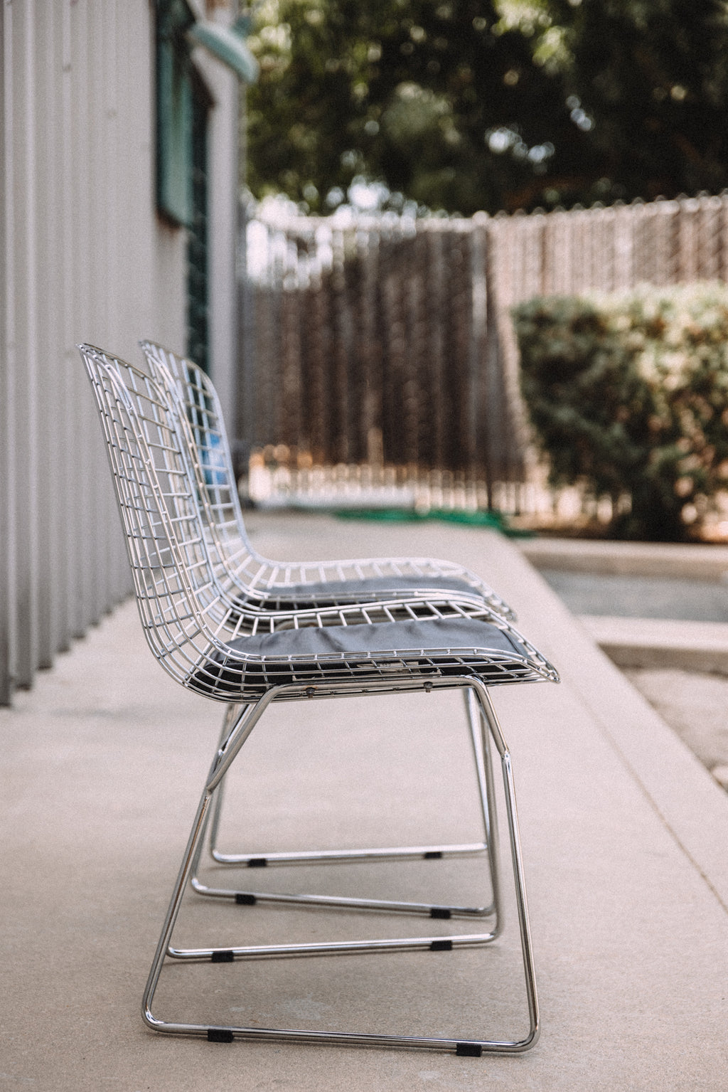 (Set of 2) Aiotreb Chrome Wire Chairs