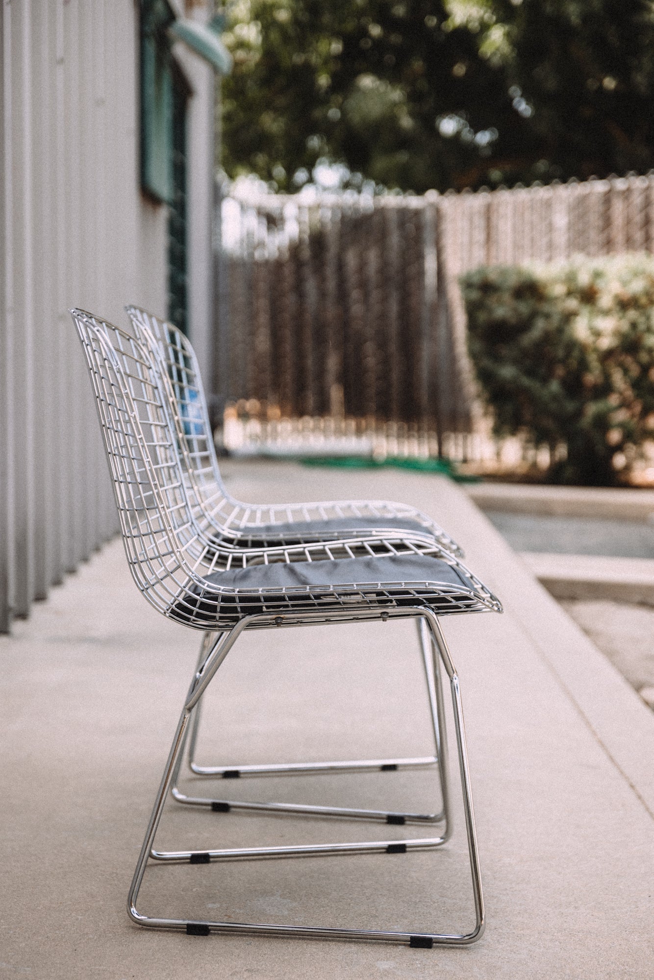 (Set of 2) Aiotreb Chrome Wire Chairs