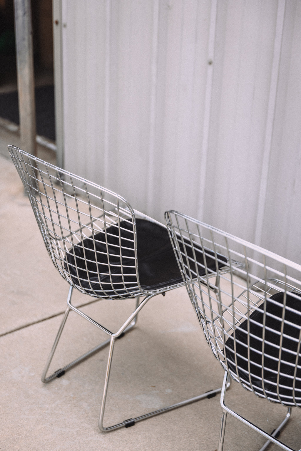 (Set of 2) Aiotreb Chrome Wire Chairs