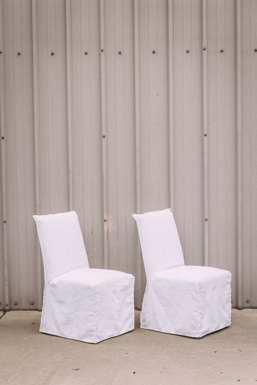 Crate & Barrel Addison Flange Slipcovered Dining Chair (Set of 2)