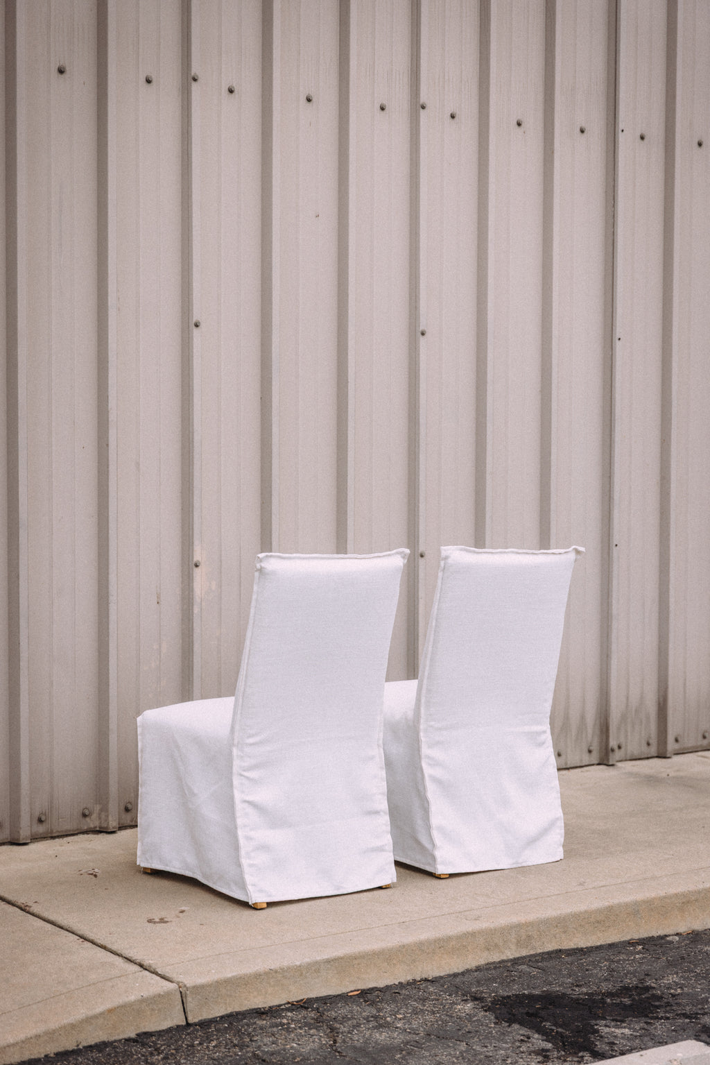 Crate & Barrel Addison Flange Slipcovered Dining Chair (Set of 2)