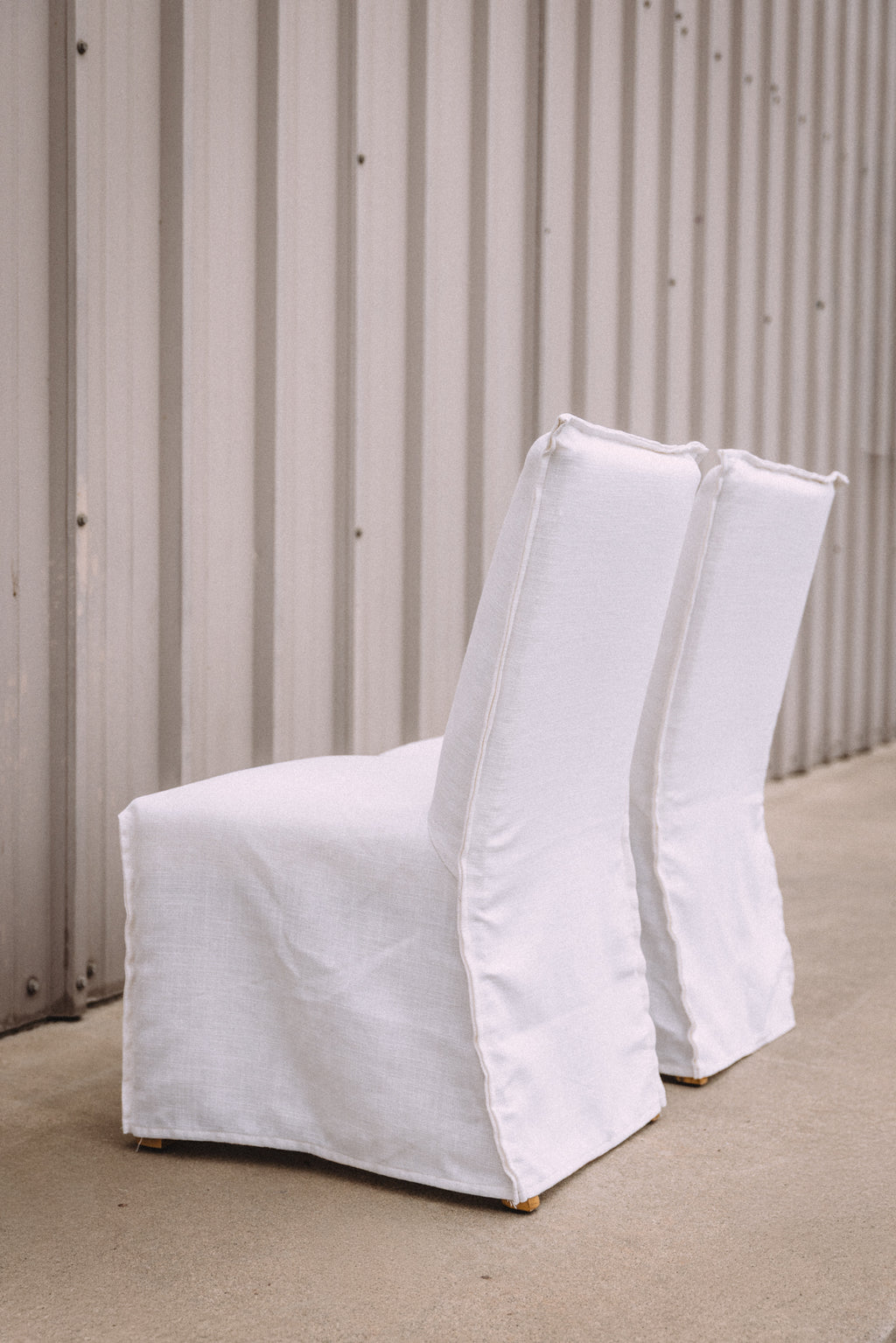Crate & Barrel Addison Flange Slipcovered Dining Chair (Set of 2)
