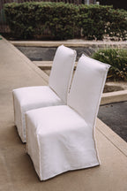 Crate & Barrel Addison Flange Slipcovered Dining Chair (Set of 2)