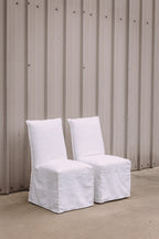 Crate & Barrel Addison Flange Slipcovered Dining Chair (Set of 2)