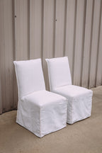 Crate & Barrel Addison Flange Slipcovered Dining Chair (Set of 2)