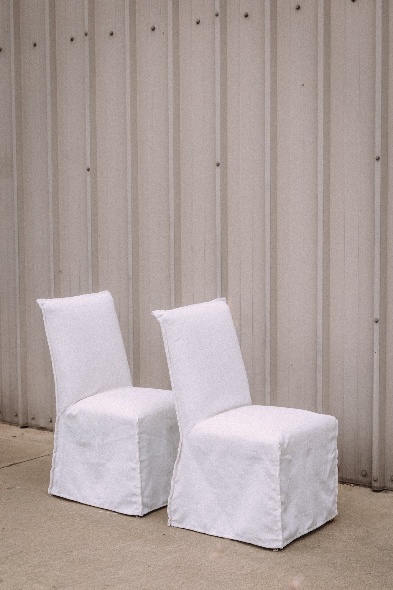 Crate & Barrel Addison Flange Slipcovered Dining Chair (Set of 2)