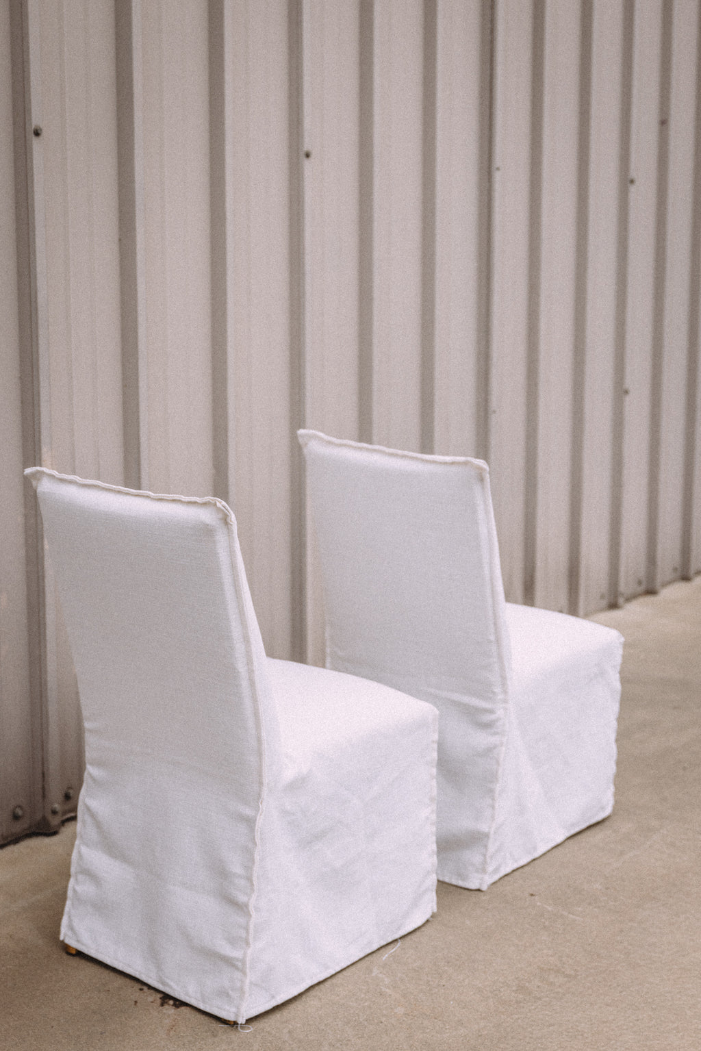 Crate & Barrel Addison Flange Slipcovered Dining Chair (Set of 2)