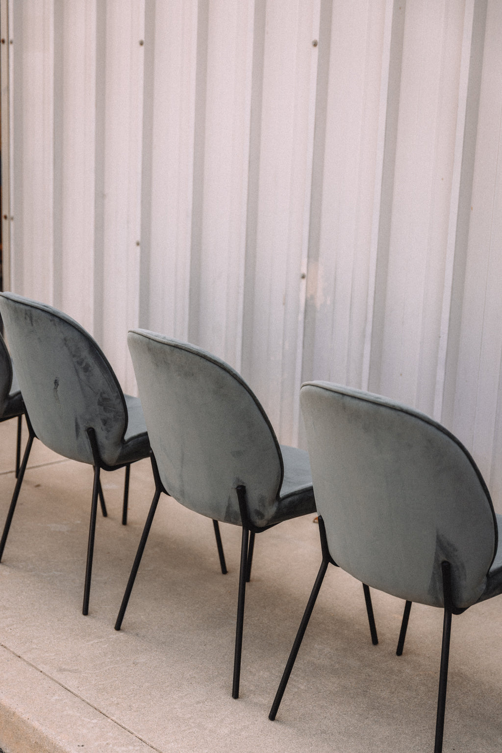 (Set of 4) Dauphine Dining Chairs - Smoked Turquoise