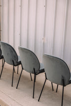 (Set of 4) Dauphine Dining Chairs - Smoked Turquoise