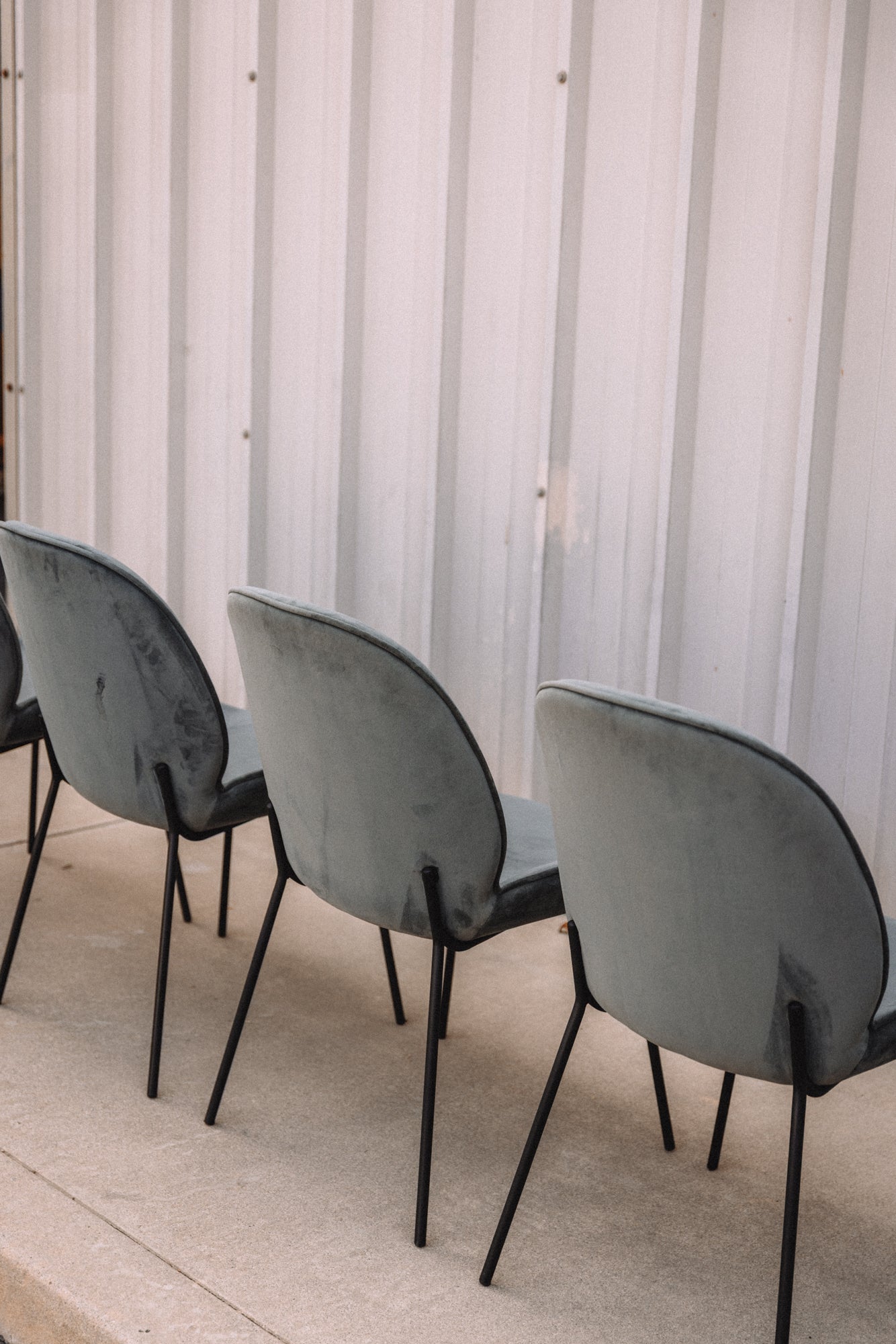 (Set of 4) Dauphine Dining Chairs - Smoked Turquoise