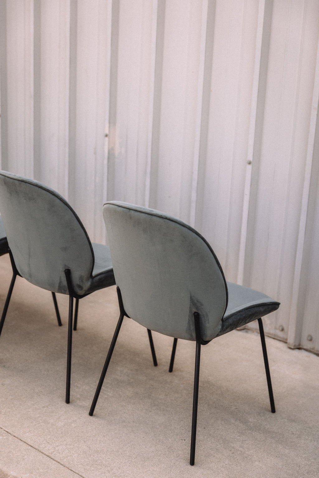 (Set of 4) Dauphine Dining Chairs - Smoked Turquoise