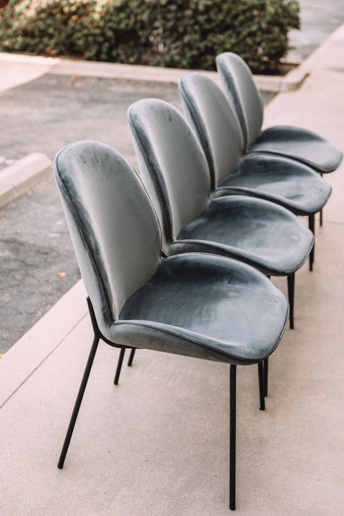 (Set of 4) Dauphine Dining Chairs - Smoked Turquoise