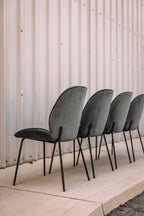 (Set of 4) Dauphine Dining Chairs - Smoked Turquoise