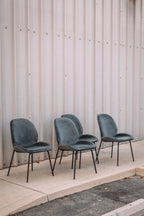 (Set of 4) Dauphine Dining Chairs - Smoked Turquoise