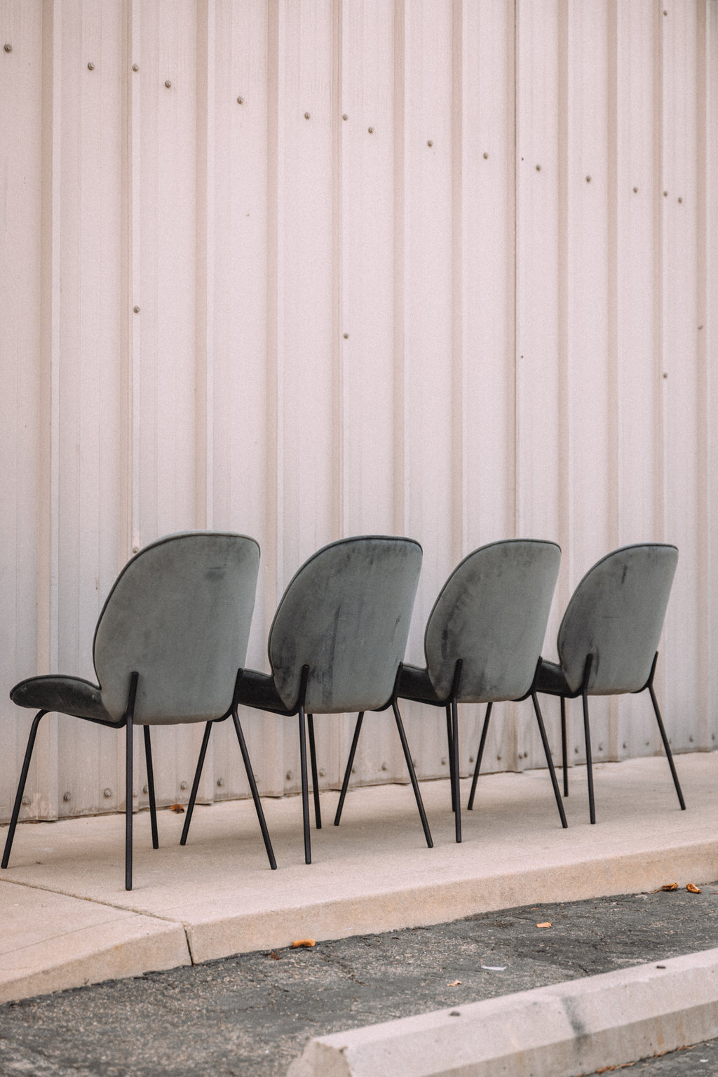 (Set of 4) Dauphine Dining Chairs - Smoked Turquoise