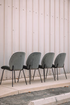 (Set of 4) Dauphine Dining Chairs - Smoked Turquoise