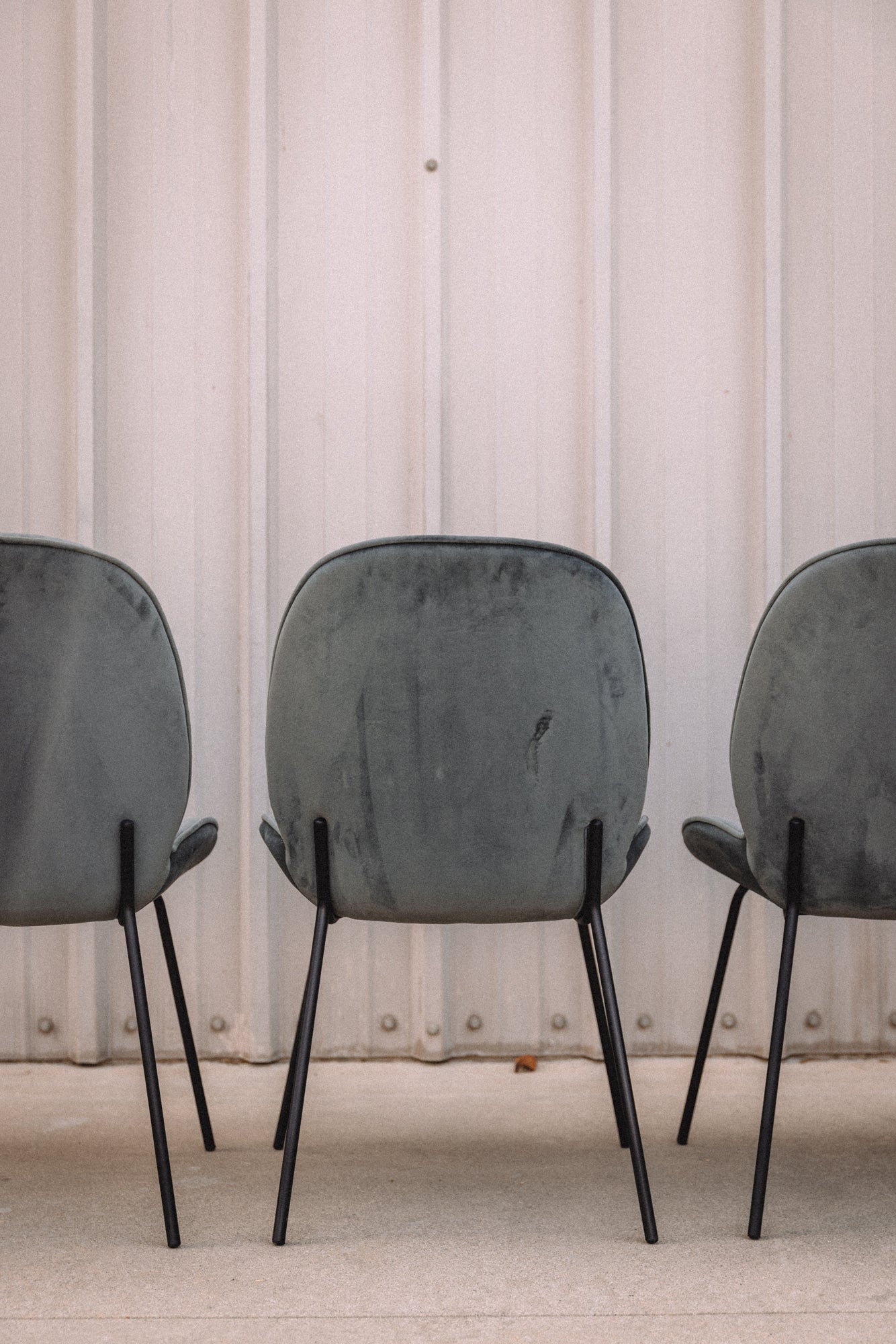 (Set of 4) Dauphine Dining Chairs - Smoked Turquoise