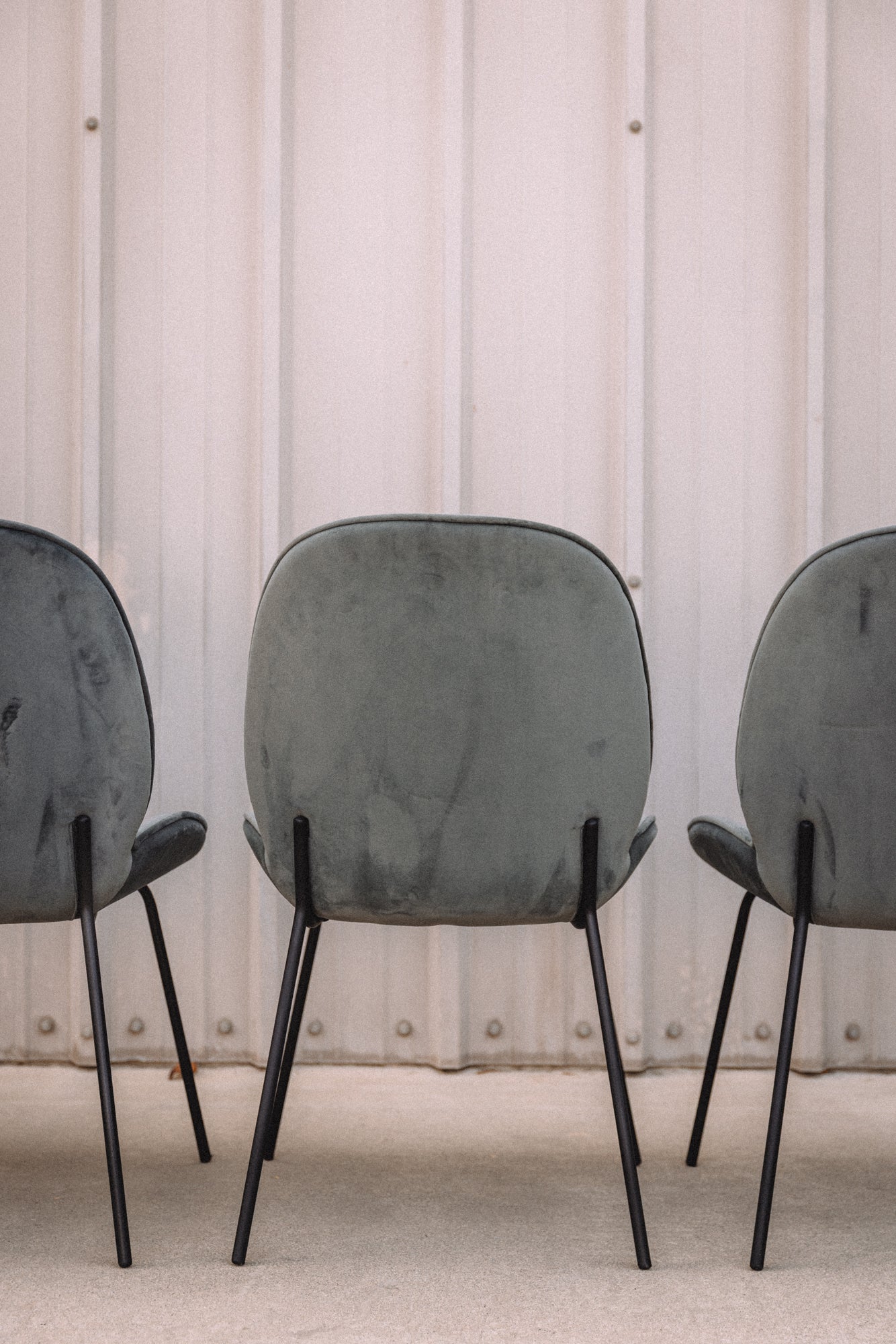 (Set of 4) Dauphine Dining Chairs - Smoked Turquoise