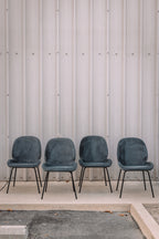(Set of 4) Dauphine Dining Chairs - Smoked Turquoise