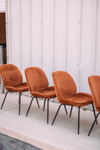 (Set of 5) Dauphine Dining Chairs - Burnt Orange