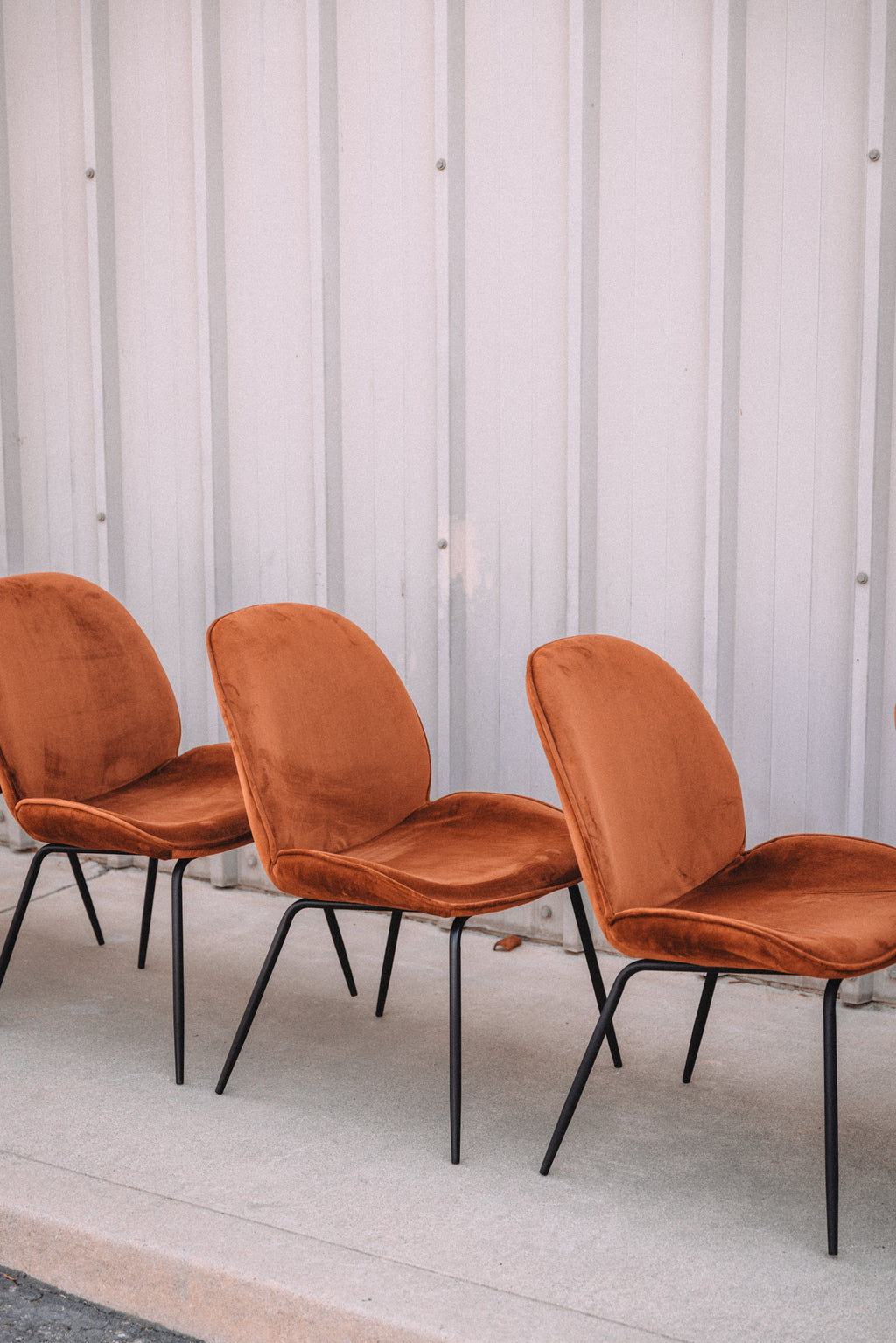 (Set of 5) Dauphine Dining Chairs - Burnt Orange