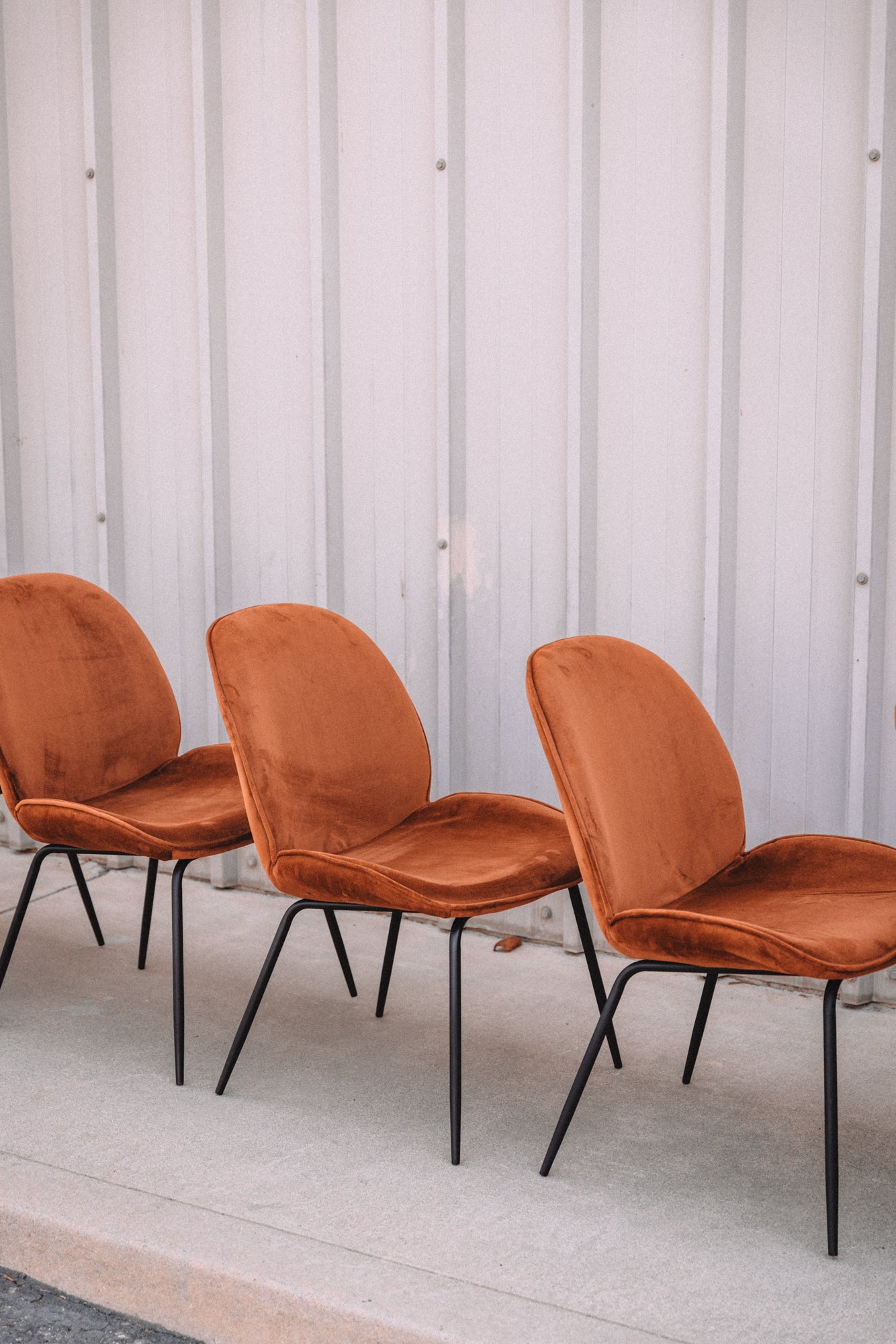 (Set of 5) Dauphine Dining Chairs - Burnt Orange