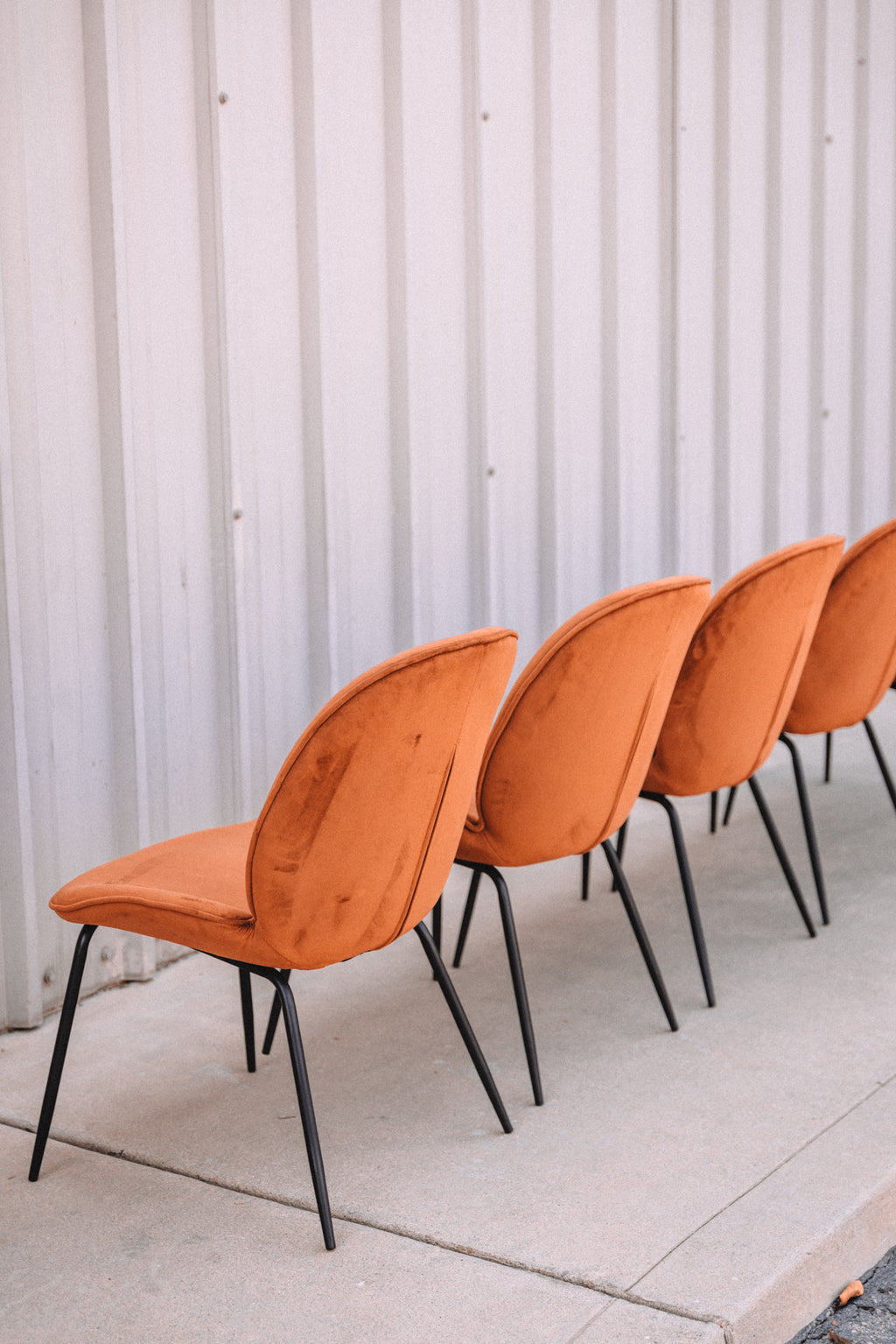 (Set of 5) Dauphine Dining Chairs - Burnt Orange