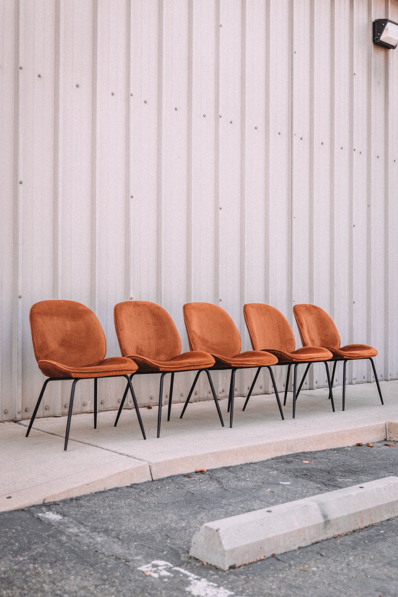(Set of 5) Dauphine Dining Chairs - Burnt Orange