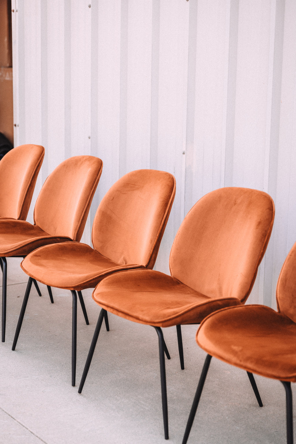 (Set of 5) Dauphine Dining Chairs - Burnt Orange
