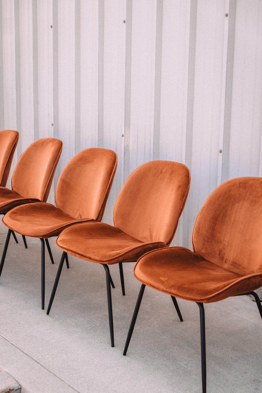 (Set of 5) Dauphine Dining Chairs - Burnt Orange