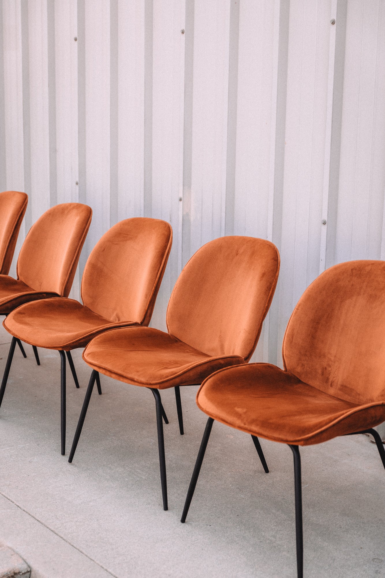 (Set of 5) Dauphine Dining Chairs - Burnt Orange