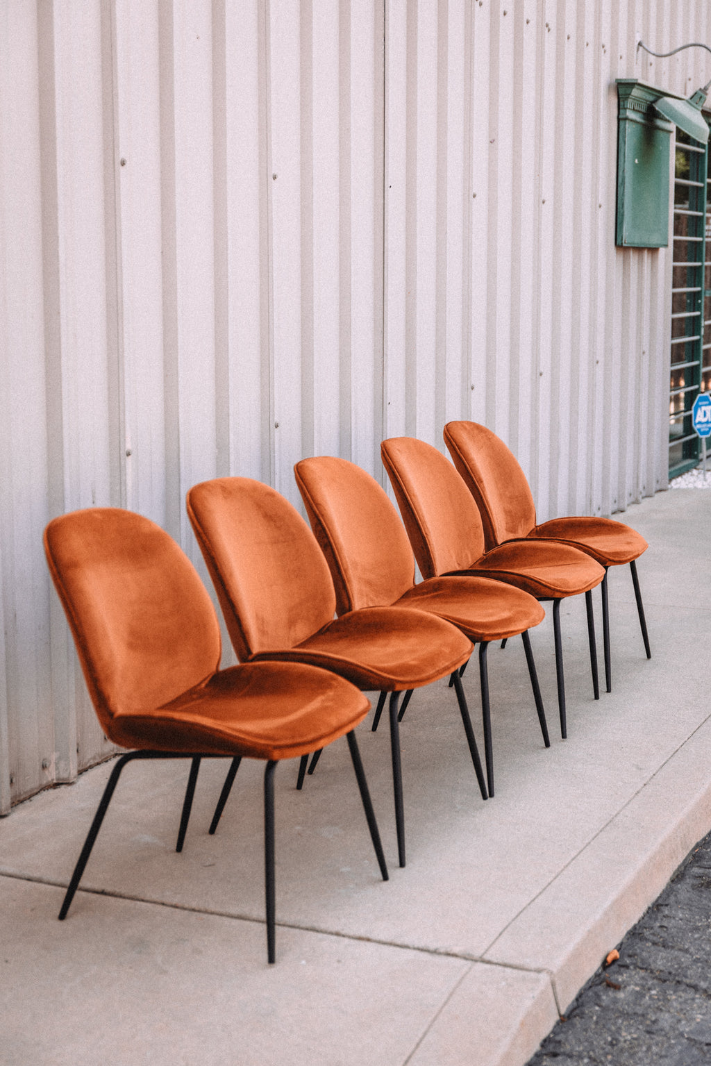(Set of 5) Dauphine Dining Chairs - Burnt Orange