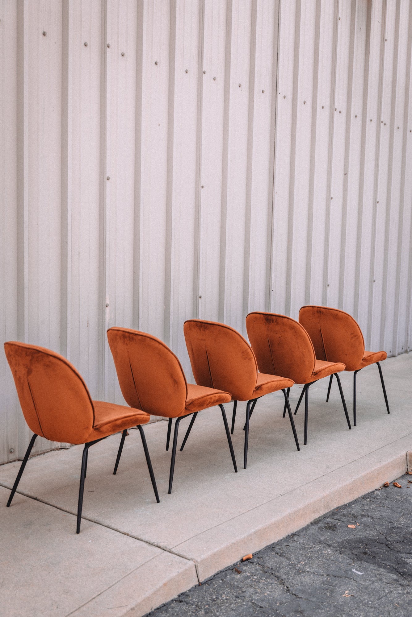 (Set of 5) Dauphine Dining Chairs - Burnt Orange