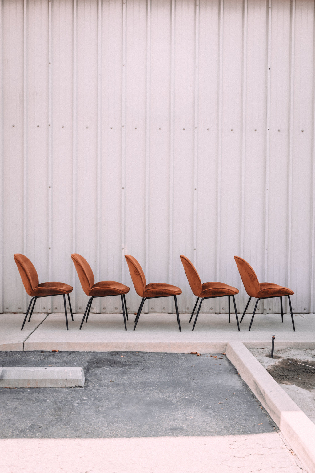 (Set of 5) Dauphine Dining Chairs - Burnt Orange