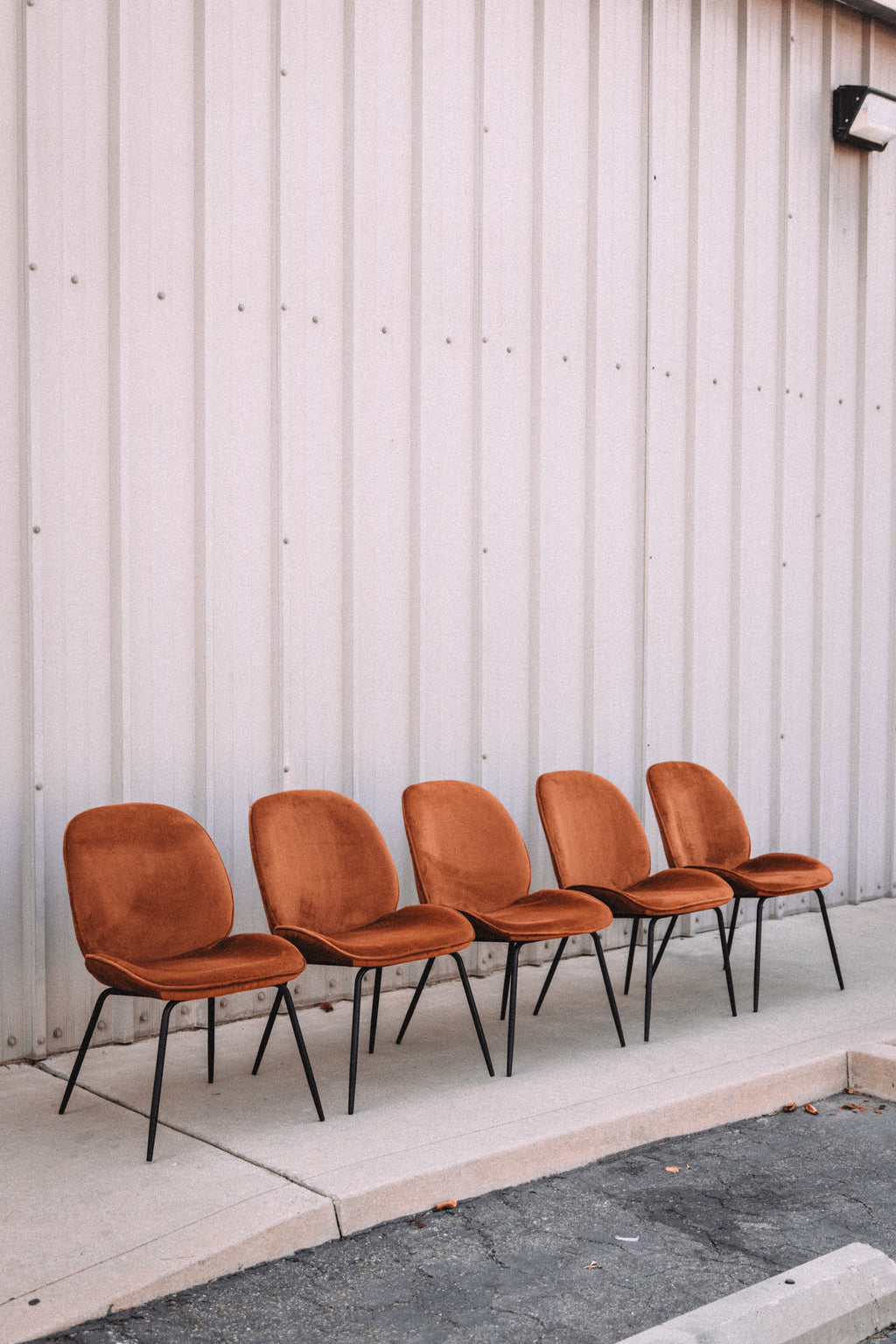 (Set of 5) Dauphine Dining Chairs - Burnt Orange