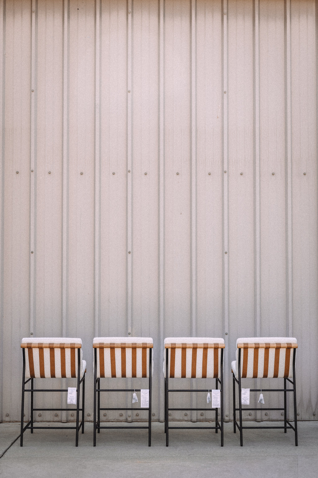 Denver Modern Vail Counter Height Stools - Ivory Bouclé (Set of 4)