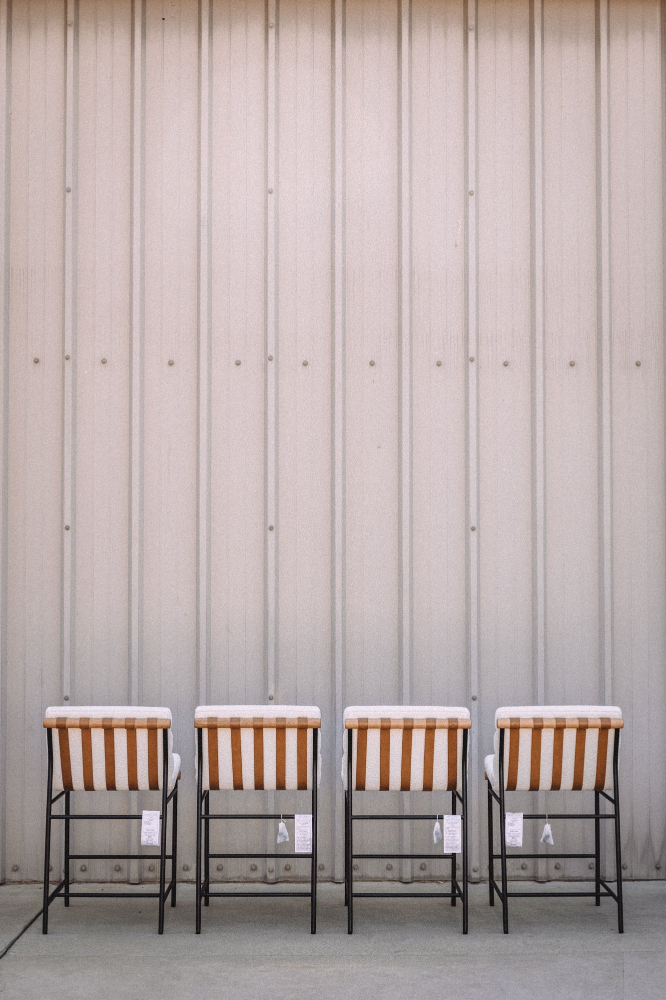 Denver Modern Vail Counter Height Stools - Ivory Bouclé (Set of 4)