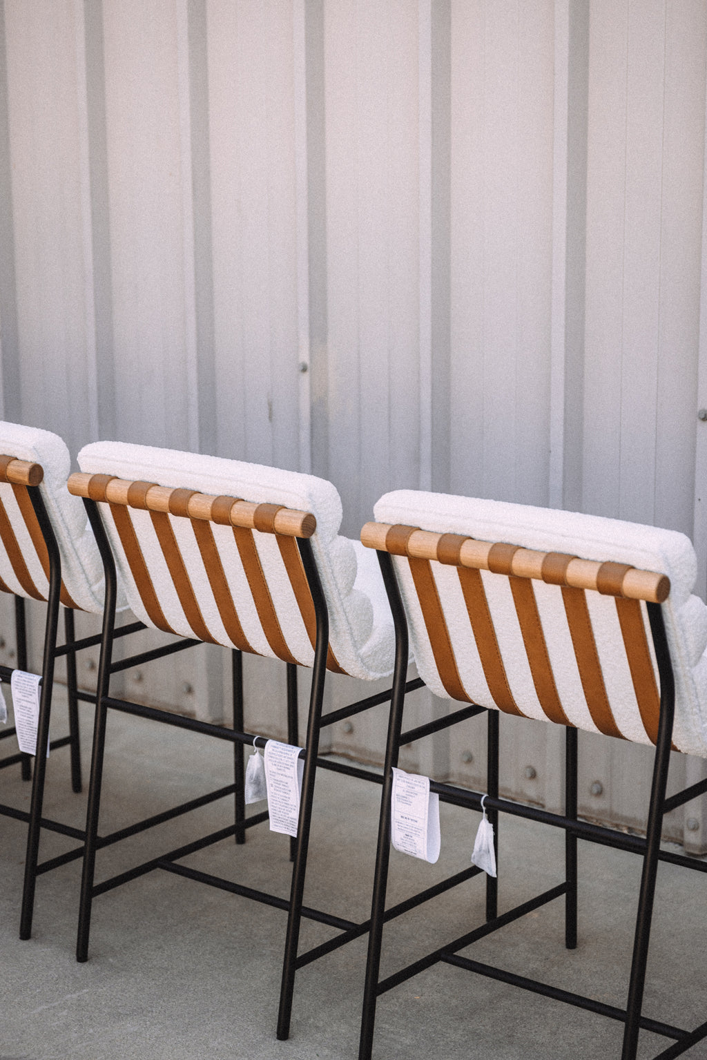 Denver Modern Vail Counter Height Stools - Ivory Bouclé (Set of 4)