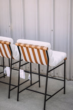 Denver Modern Vail Counter Height Stools - Ivory Bouclé (Set of 4)