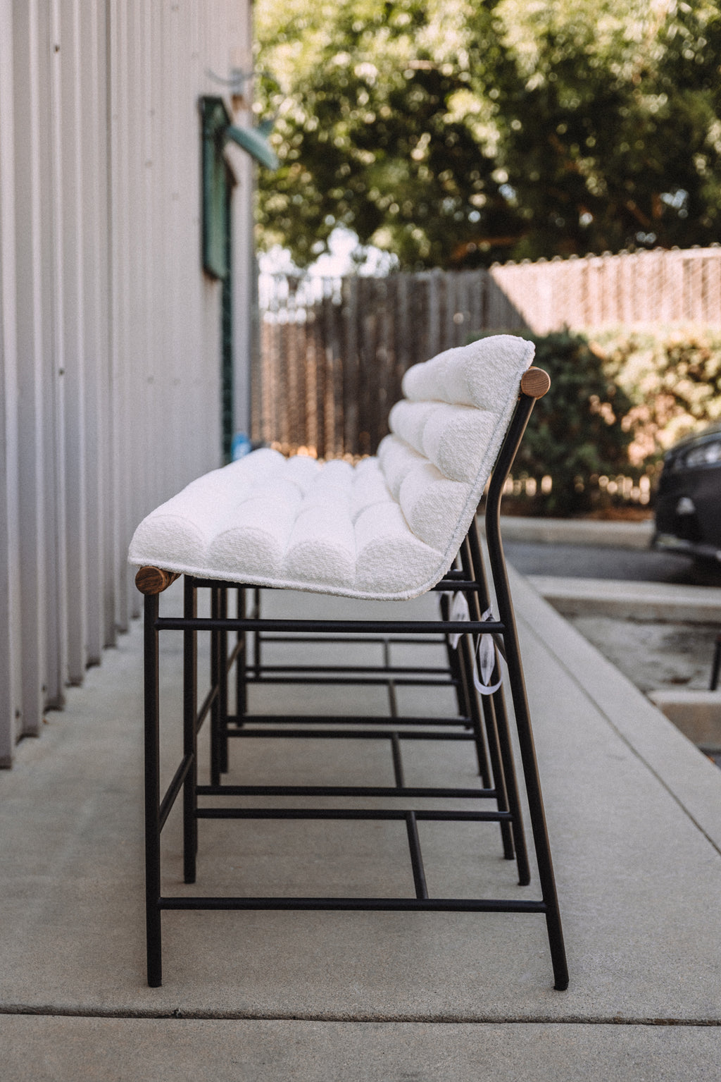 Denver Modern Vail Counter Height Stools - Ivory Bouclé (Set of 4)