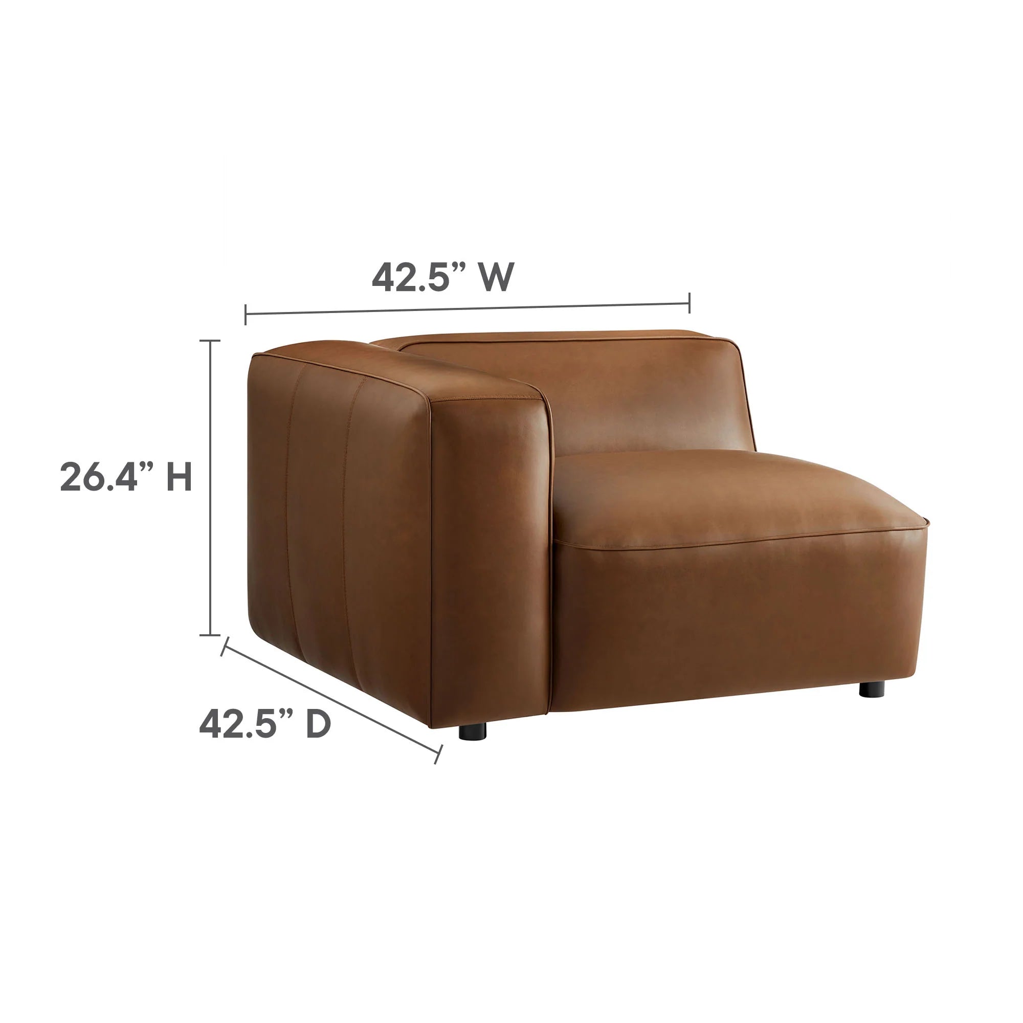Modway Auren Vegan Leather Modular Loveseat