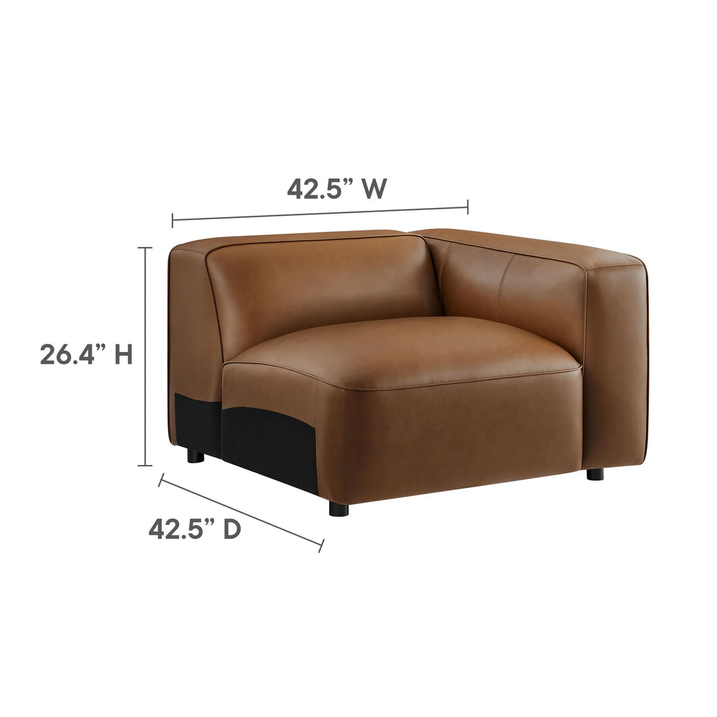 Modway Auren Vegan Leather Modular Loveseat