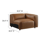 Modway Auren Vegan Leather Modular Loveseat