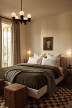 Burrow Chorus Upholstered Queen Bed Papyrus/Walnut
