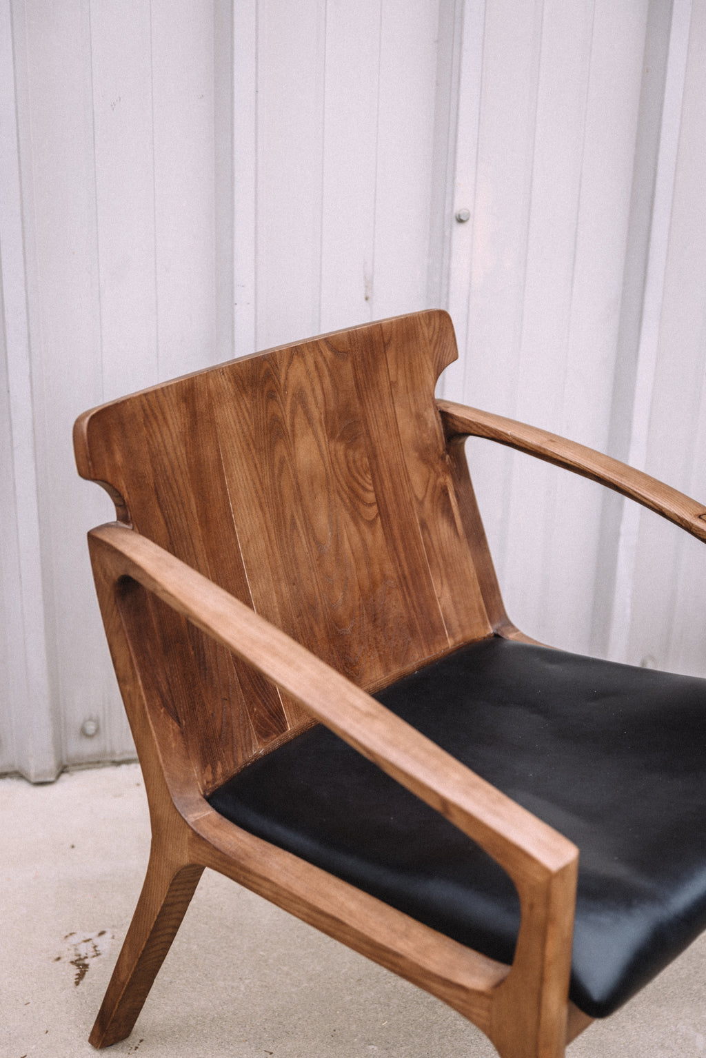 Hanger Lounge Chair - Walnut & Black Italian Leather (Set of 2)