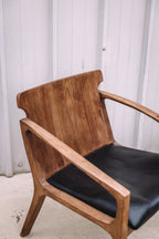 Hanger Lounge Chair - Walnut & Black Italian Leather (Set of 2)