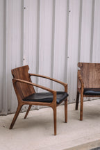 Hanger Lounge Chair - Walnut & Black Italian Leather (Set of 2)