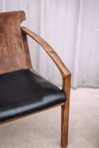 Hanger Lounge Chair - Walnut & Black Italian Leather (Set of 2)