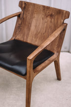 Hanger Lounge Chair - Walnut & Black Italian Leather (Set of 2)