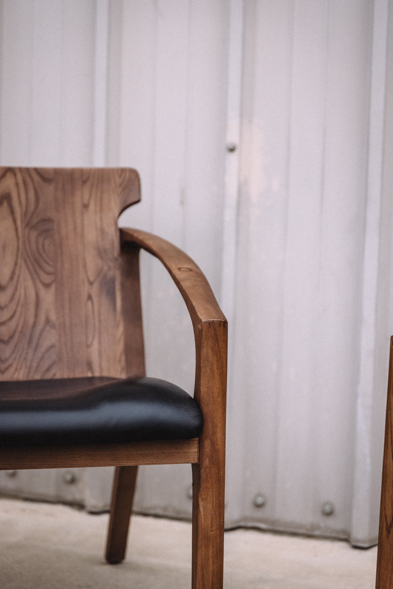 Hanger Lounge Chair - Walnut & Black Italian Leather (Set of 2)